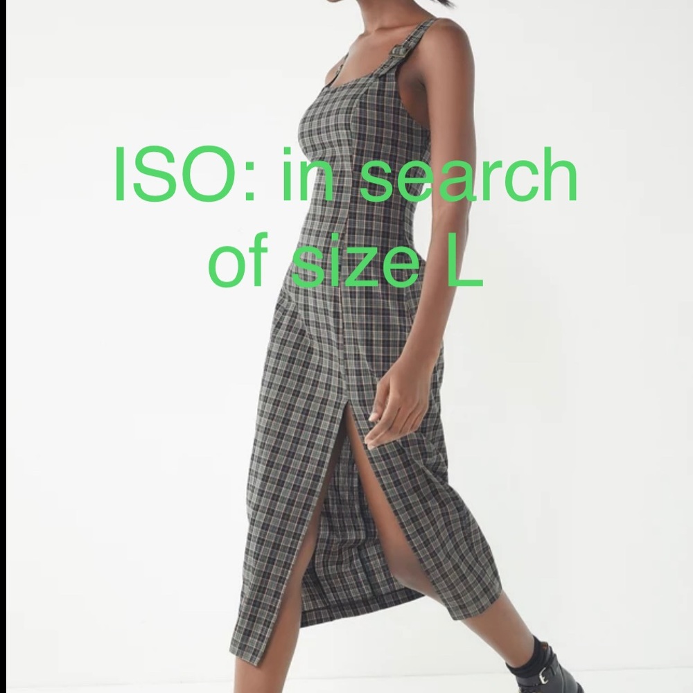 ISO: in search of UO plaid pinafore midi dress